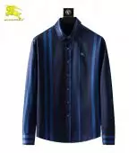 chemise burberry check shirts stripe line blue 001